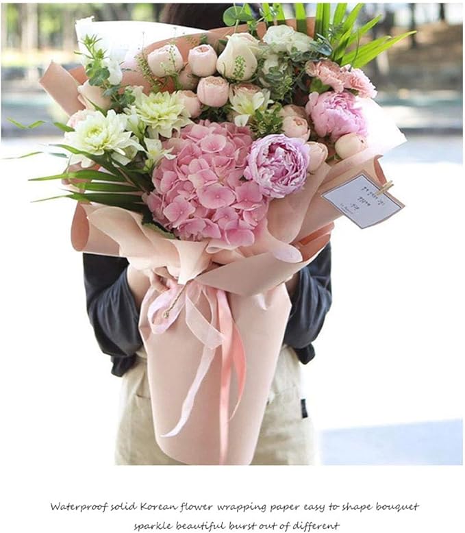 FWSA WRAPS Flower Wrapping Paper Roll Korean Floral Bouquet Packing Supplies Waterproof Fresh Flowers Gift Packaging Marterials (COLOR 7) 22.8 x 396 inches