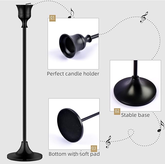 Candlestick Holders,Taper Candle Holder for Candlesticks Black Candelabra Candle Holder Vintage Candle Stick Candle Holders for Fireplace Party Dining Home