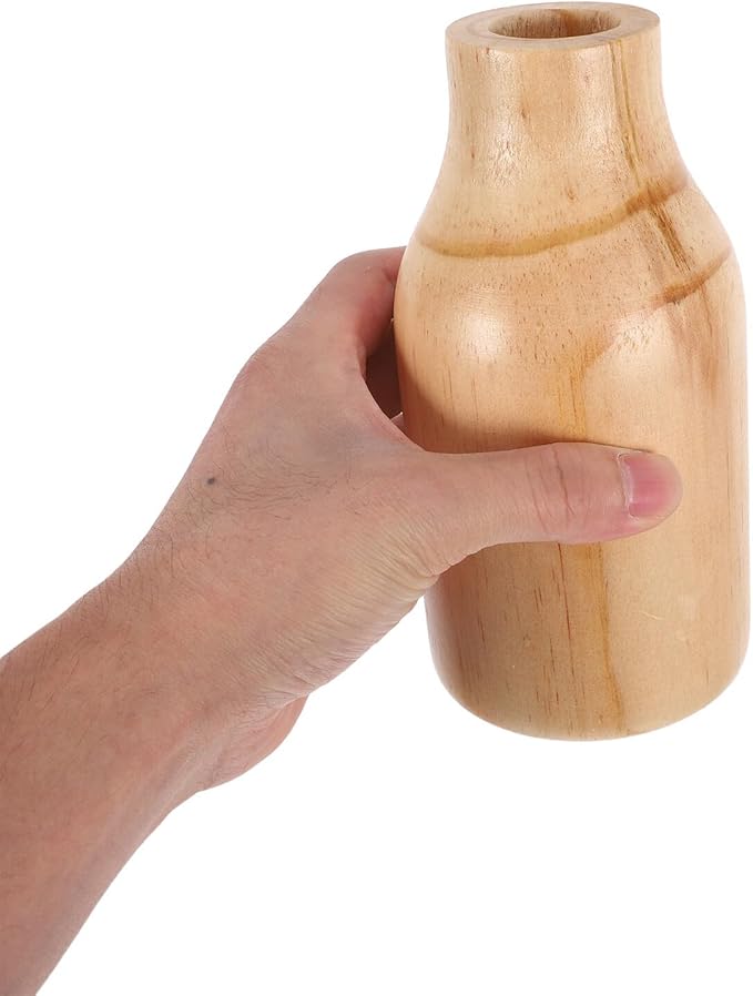 Rustic Pine Wood Vase for Dried Flowers Handmade Decorative Farmhouse Flower Container for Home and Office Natural Wooden Table Vase for Modern Floral Arrangements and DIY Bouquets