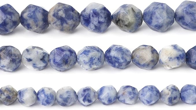 Faceted Natural Blue Sodalite Stone Round Beads 8mm 36cm/Strand for Jewelry Making