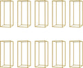 10Pcs Gold Wedding Flower Stands, Metal Column Flower Holder Gold Flower Centerpieces Stands Wedding Metal Centerpieces Rectangular Vase for Wedding Decorations Party Event (10Pcs 23.62in)