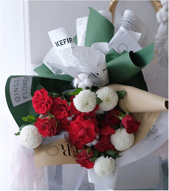 Waterproof Floral Wrapping Paper Roll, Chocolate Brown Korean Paper for Flowers Bouquets, Valentine's Day Christmas Mother's Day Gift Packaging or Gift Box Packaging DIY Kraft Paper (Color 3 (Coffee))