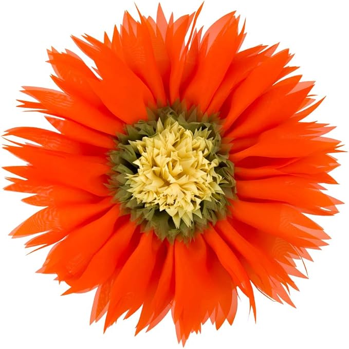 Hand-Stitched Round Decorative Flower Pillow Vibrant Orange 3D Sunflower Velvet Throw Pillow Cute Soft Floral Accent Cushion Boho Farmhouse Home Decor for Couch Bed Living Room Bedroom 14Inch