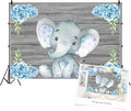 AOFOTO 7x5ft Elephant Backdrop It's a Boy Baby Shower Party Decoration Photography Background Sweet Watercolor Flowers Grey Wood Cartoon Newborn Infant Girl Kids Birthday Banner Photo Studio Props