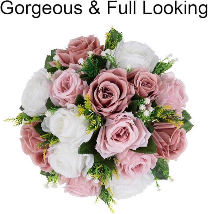 Flower Centerpieces for Wedding Tables: Wedding Table Decorations Dusty Rose & White Flower Balls Centerpieces for Engagement Cerebration Party Center Pieces 10 Packs