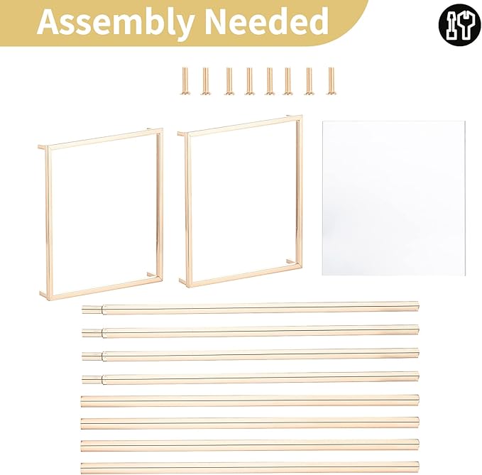 Nuptio Gold Vases for Centerpieces Wedding with Acrylic Panel - 10 Pcs 31.5 inch Tall Gold Vase Wedding Centerpieces for Tables - Geometric Centerpieces Table Flower Stand for Weddings Centerpieces