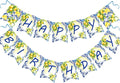 Letjolt Lemon Happy Birthday Banner Blue Girls Birthday Flag Summer Theme Party Signs Baby Shower Decorations Supplies for Women 13 pcs