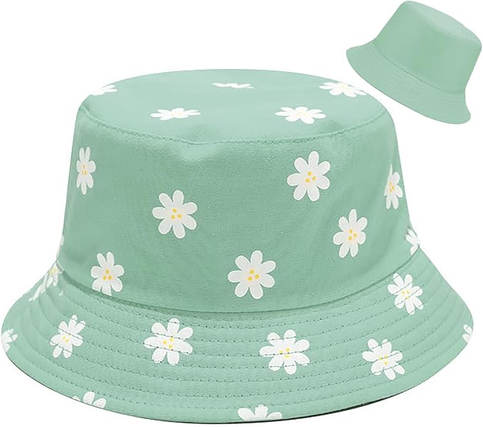 Malaxlx Unisex Bucket Hat Beach Sun Hat Aesthetic Fishing Hat for Men Women Teens, Reversible Double-Side-Wear