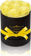 NATROSES 7 Piece Preserved Roses in a Box, Preserved Flowers for Birthday, Flower Gifts for Mothers Day (Yellow)