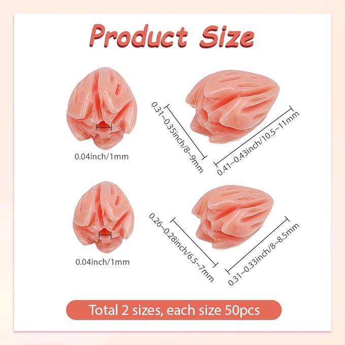 1 Box 100Pcs 2 Styles Carved Coral Beads 3D Flower Beads Pink Jasmine Small Artificial Floral Dyed Synthetic Coral Smooth Loose Spacers Findings for Jewelry Making Bracelet Necklace DIY Craft