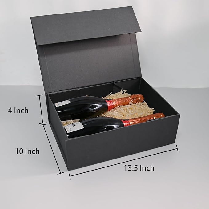 LIFELUM Green Gift Box 14"x8.5"x4.5" Christmas Gift Boxes with Lids for Presents for Anniversary Wedding Proposal Birthday Gift boxes with Shredded Filler Card Ribbon