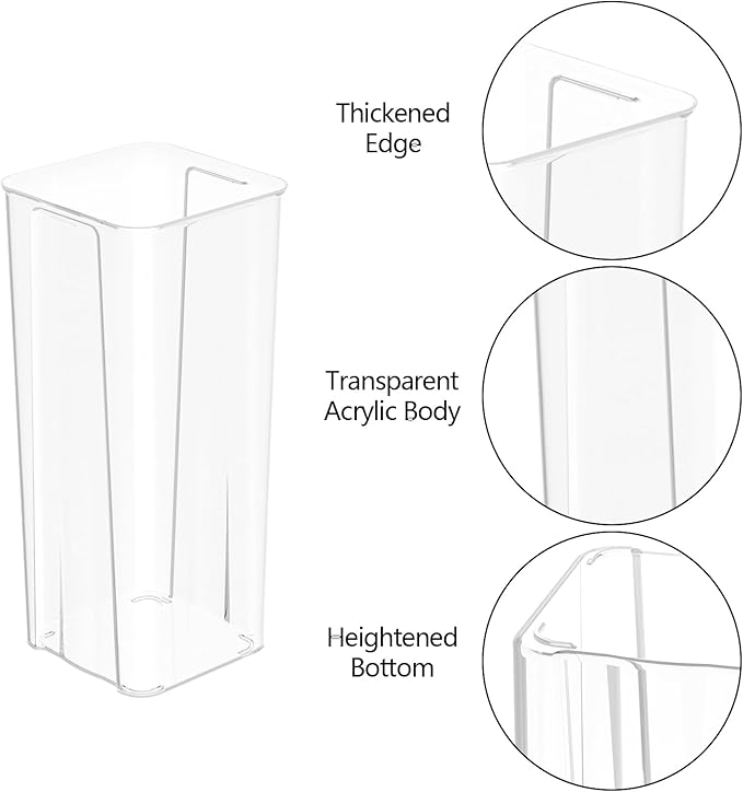 6 Packs Acrylic Flower Vases, Clear Tall Square Table Vases