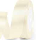 1" x 25 Yards Satin Ribbon, Ivory Silk Ribbon Ideal for Gift Wrapping, Floral Bouquets, Crafts, Wedding Party Decorations, Christmas and Sewing Projects