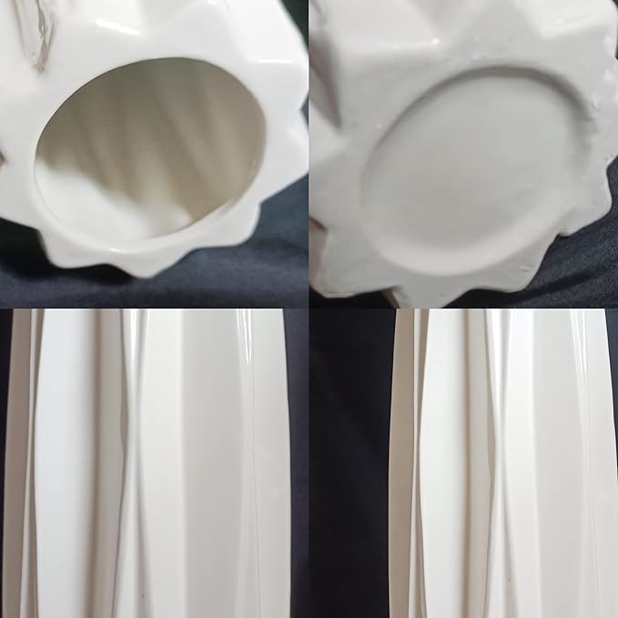 White Floor Ceramic Vase 24 Inches Tall Flower Holder Decorative Large Vases for Table Centerpieces Shelf Home Decor Living Room Branches Sky-Dried Flower Arrangement Simple Decorative