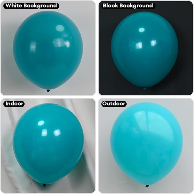 Togvu Peacock Blue Balloons Different Sizes, 123 Packs Mint Blue Balloons, Pack of 18 12 10 5 Inch Teal Blue Balloon Garland Arch Kit for Birthday Baby shower Dolphin Mermaid Theme Party Decoration