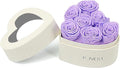 Rosaura Heart-Shaped Preserved Roses Gift Box - Real Forever Flowers for Birthday, Valentine's & Mother's Day (Light Purple, 7 Roses)