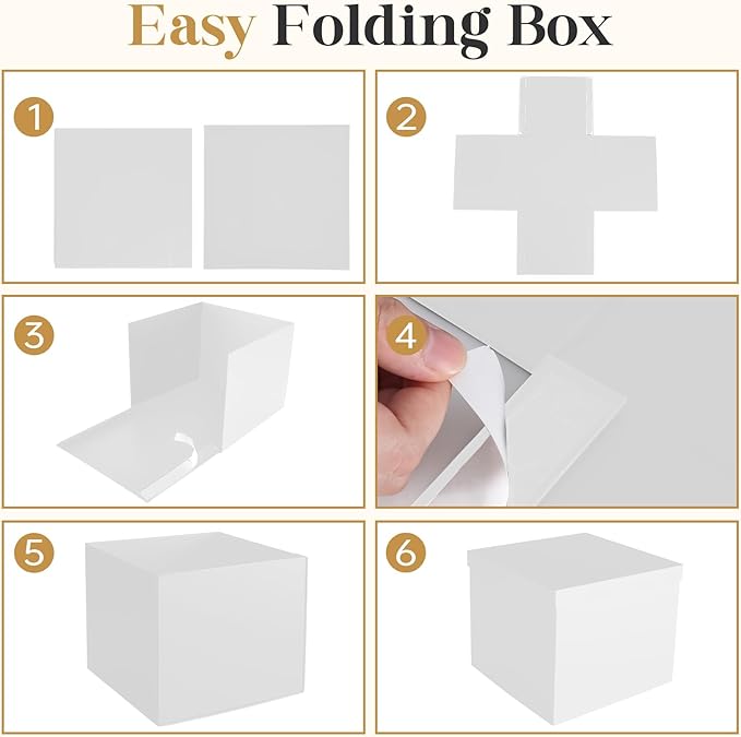 Donyang Gift Box, 12x12x10 inches Large White Gift Boxes for Presents with Lids, Birthday Box, Groomsman Proposal Box, for Wedding, Valentine's Day, Mother's Day, Halloween, Christmas Gift Packging
