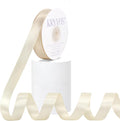 Cream Satin Ribbon, Double Faced 5/8 Inch X 25 Yards, Premium Satin Ribbon for Gift Wrapping, Crafts, Hair Bow Making, Sewing, Flower Bouquet, Wedding Party Decor