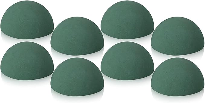 Round Dry Flower Foam 8Pcs 9cm Floral Dry Half Block for Artificial Flower Plant Wedding Bouquets Party Decoration Round Block for Craft