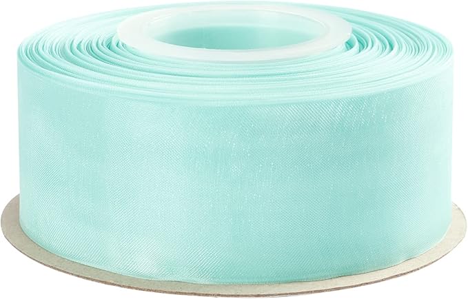 1-1/2 Inch Aqua Shimmer Sheer Organza Ribbon Sheer Chiffon Ribbon 50 Yards-Roll Multiple Colors Available for Gift Wrapping Wedding Events Christmas Décor