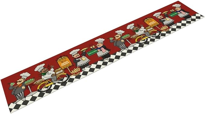 Retro Chef Table Runner,Farmhouse Burlap Table Runners for Party Wedding, Chef Decorations for TKitchen, Chef Kitchen Decor 13x90inch