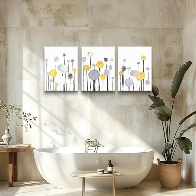 Abstract paintings 3 Piece framed Canvas Wall Art for living room bathroom Wall Decor Canvas Prints Office kitchen wall Artwork Home Decor Flowers Pictures Poster bedroom Large size wall Decorations