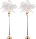 32.2" Height Versatile Gold Tall Vases for Centerpieces, Metal Trumpet Vases for Wedding Party Dinner Centerpiece, Road Lead for Anniversary Celebration Birthday, 2pcs