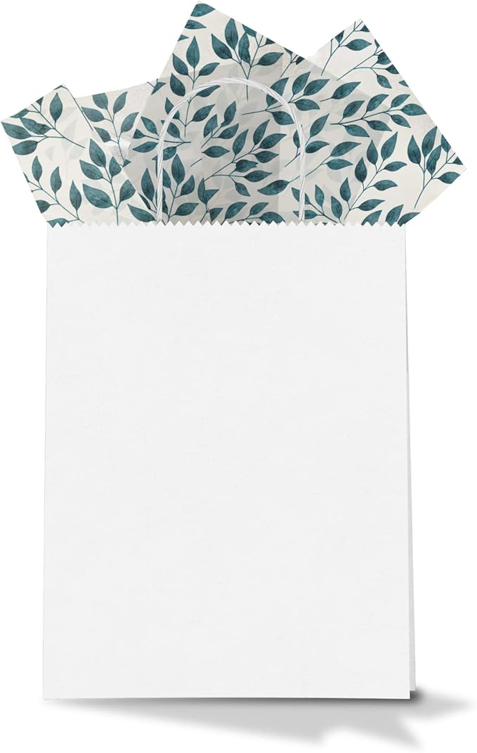 Teardrop Leaves Printed Tissue Paper for Gift Bags or Boxes and Wrapping - Bulk Decorative Art Tissue Paper for Packaging and Gifting | 24 Sheets 20" x 30"