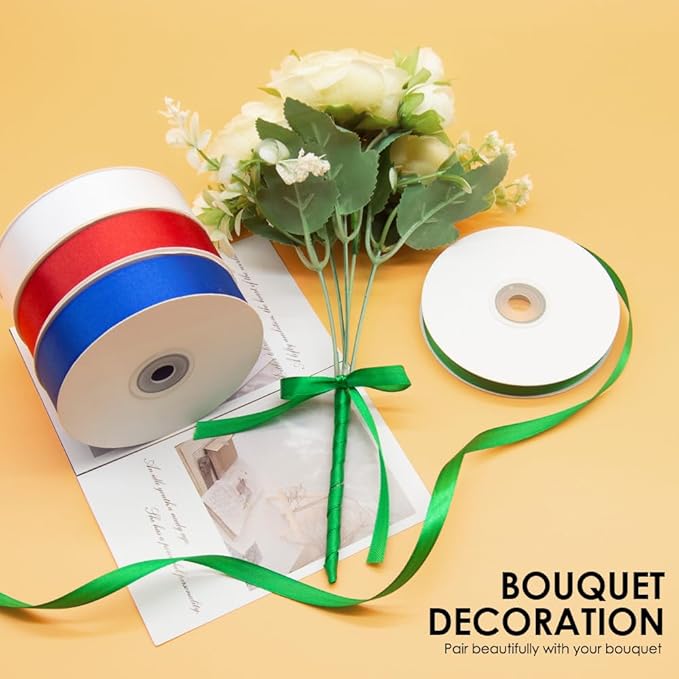1" x 50 Yards Satin Ribbon - Gold Silk Ribbon with Spool - Ideal for Gift Wrapping, Floral Bouquets, Crafts, Wedding Party Decorations, Christmas and Sewing Projects