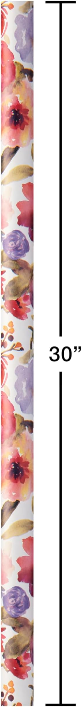 American Greetings 120 sq. ft. Reversible Flower Wrapping Paper Set for Birthdays, Weddings, Bridal Showers, Floral, Stripes and Polka Dots (4 Rolls, 30 in. x 12 ft. each)
