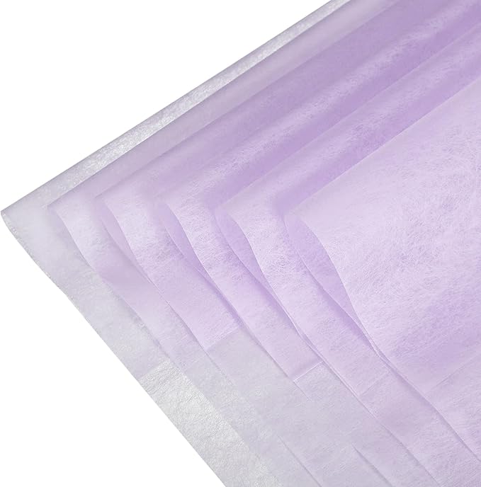 YELARXI Flower Wrapping Paper, Cotton Wrapping Flower Paper, Non-Woven Waterproof Floral Bouquet Wraps - Fitting for (Florist Supplies/Gift) 22 x 22 Inch & 20 Pack & Light Purple