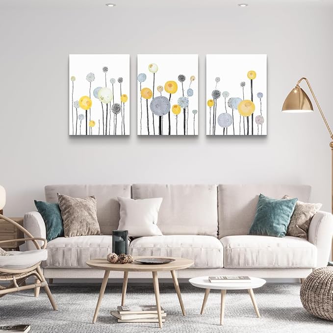Abstract watercolor painting 3 Piece framed Canvas Wall Art for living room kitchen Wall Decor Canvas Prints Office wall Decorations Abstract Flowers Pictures wall Artwork Room bedroom Home Decor