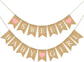 Baby Shower Banner Burlap Rustic Girl Baby Shower Decorations, Sweet Baby Girl Sign Garland for Girl Shower Decoration