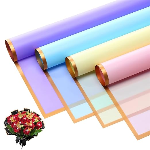 Woohome Flower Wrapping Paper Bouquet Kit, 60 Sheet Flower Bouquet Wrapping with 3D Butterflies Wishes Cards Ribbons for Mother's Day Gifts Wedding Valentine Birthday DIY Craft - Black Gray Silver