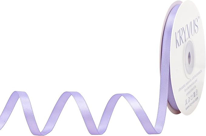 Lavender Satin Ribbon, Double Faced 1/4 Inch X 25 Yards Lavender Ribbon, Premium Satin Ribbons for Gift Wrapping, Crafts, Hair Bow Making, Sewing, Flower Bouquet, Wedding Party Decor