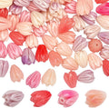 1 Box 4 Colors 80Pcs Acrylic Flower Beads Artificial Flower Beads Bulk Loose Plastic Jasmine Coral Colorful Floral Spacer for Jewelry Making Findings Necklace Bracelet DIY Crafts Beginner