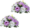 Flower Centerpieces for Wedding Tables: Wedding Table Decorations Lilac & White Flower Balls Centerpieces for Engagement Cerebration Party Center Pieces 2 Packs