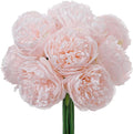 10PCS Pink Realistic Artificial Flowers Peony Fake Silk for Home Office Wedding Table Centerpieces Party Festival Bar Decoration Indoor
