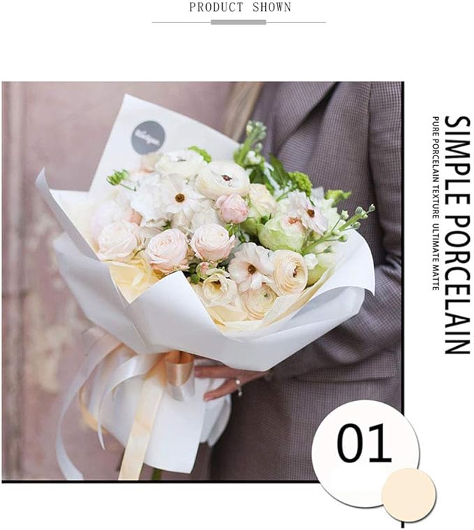 FWSA WRAPS Flower Wrapping Paper Roll Korean Floral Bouquet Packing Supplies Waterproof Fresh Flowers Gift Packaging Marterials (COLOR 15) 22.8 x 396 inches