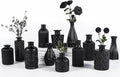 12pcs Glass Black Bud Vases Set, Small Vases for Flowers, Bud Vase for Centerpieces in Bulk, Mini Vintage Vase for Rustic Wedding Decorations, Office and Home Table Flower Décor