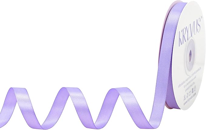 Lilac Satin Ribbon, Double Faced 3/8 Inch X 25 Yards, Premium Polyester Satin Ribbon for Gift Wrapping, Crafts, Wedding Party Decor