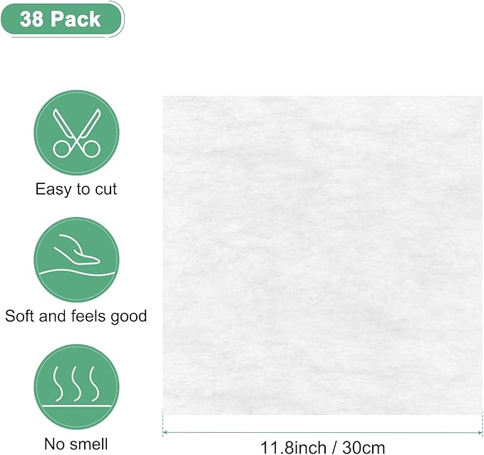 M METERXITY 38-Sheet Korean Cotton Wrapping Flower Paper, 11.8 Inch Waterproof Floral Wrapping Cotton Paper for Bouquets/Gift Packaging [White]