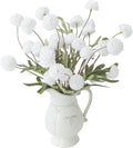 Floroom 6pcs White Faux Silk Mums Artificial Flowers, Bulk Fake Small Mini Chrysanthemums with Stems for DIY Wedding Centerpieces Floral Arrangements Vase Fillers Home Decorations