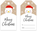 Andaz Press Christmas Holiday Season Classic Gift Tags, Merry Christmas to from Classic Favor Tags, Happy Snowman with Santa Hat Design, for Holiday Events, Parties, and Favors, 60-Pack