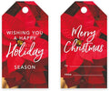 Andaz Press Christmas Holiday Season Classic Gift Tags, Merry Christmas to from and Wishing You A Happy Holiday Season, Poinsettia Design, for Holiday Events, Parties, and Favors, 60-Pack