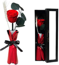 Forever Flower, Preserved Rose Birthday Gifts for Women, Her, Wife, Mom, Prime Eternal Roses Gifts for Mothers Day, Valentines Day, Anniversary, Graduation, Wedding, Single Rose Real Rose (Red)