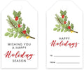 Andaz Press Christmas Holiday Season Classic Gift Tags, Happy Holidays to from and Wishing You A Happy Holiday Season, Winter Holiday Branch Design, for Holiday Events, Parties, and Favors, 60-Pack