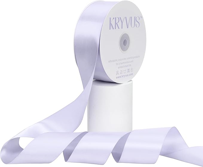 Lilac Mist Satin Ribbon, Double Faced 2 Inch X 50 Yards Lilac Mist Ribbon, Premium Satin Ribbon for Gift Wrapping, Crafts, Hair Bow Making, Sewing, Flower Bouquet, Wedding Party Decor
