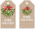 Andaz Press Christmas Holiday Season Classic Gift Tags, Merry Christmas to from Classic Favor Tags, Kraft Brown with Mistletoe Design, for Holiday Events, Parties, and Favors, 60-Pack