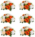 Flower Centerpieces for Wedding Tables: Wedding Table Decorations Orange Flower Balls Centerpieces for Engagement Cerebration Party Center Pieces 6 Packs